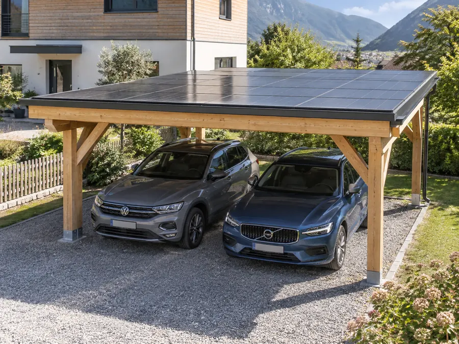 Carport solaire 2 places, deux voitures à l'abri